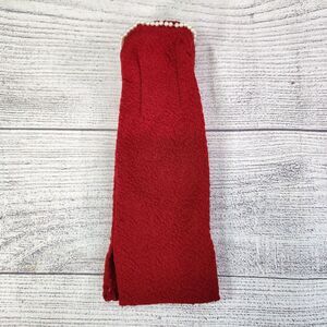 Vintage 1960s+ Barbie/Topper Dawn Doll Red Long Dress, Strapless, Pearl Detail